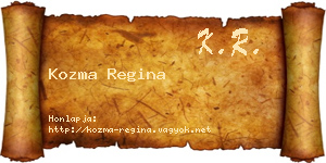 Kozma Regina névjegykártya